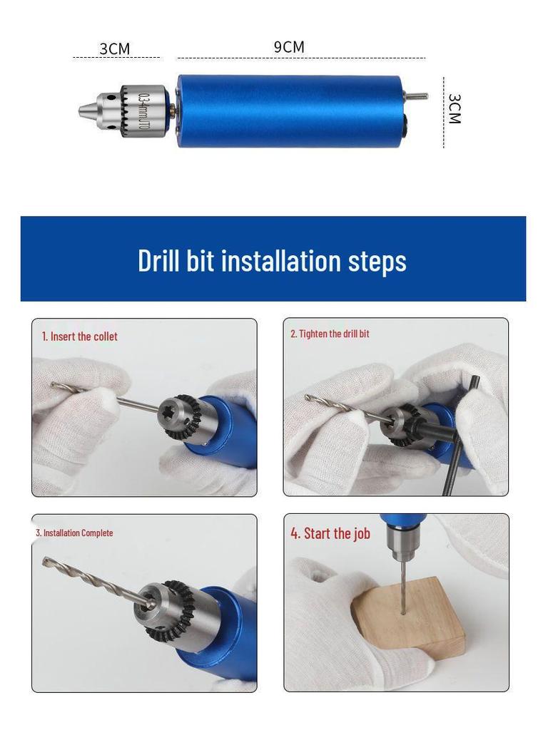 Mini Handheld Electric Drill & Grinder - Low Power Tool for Precision Hole Punching