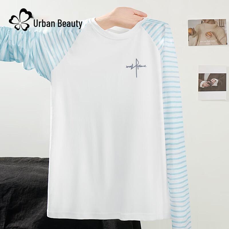 Women s Raglan Long Sleeve Snowflake Cotton T-Shirt M