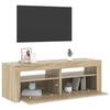 TV Cabinet with LED Lights Sonoma Oak 120 x 35 x 40 cm