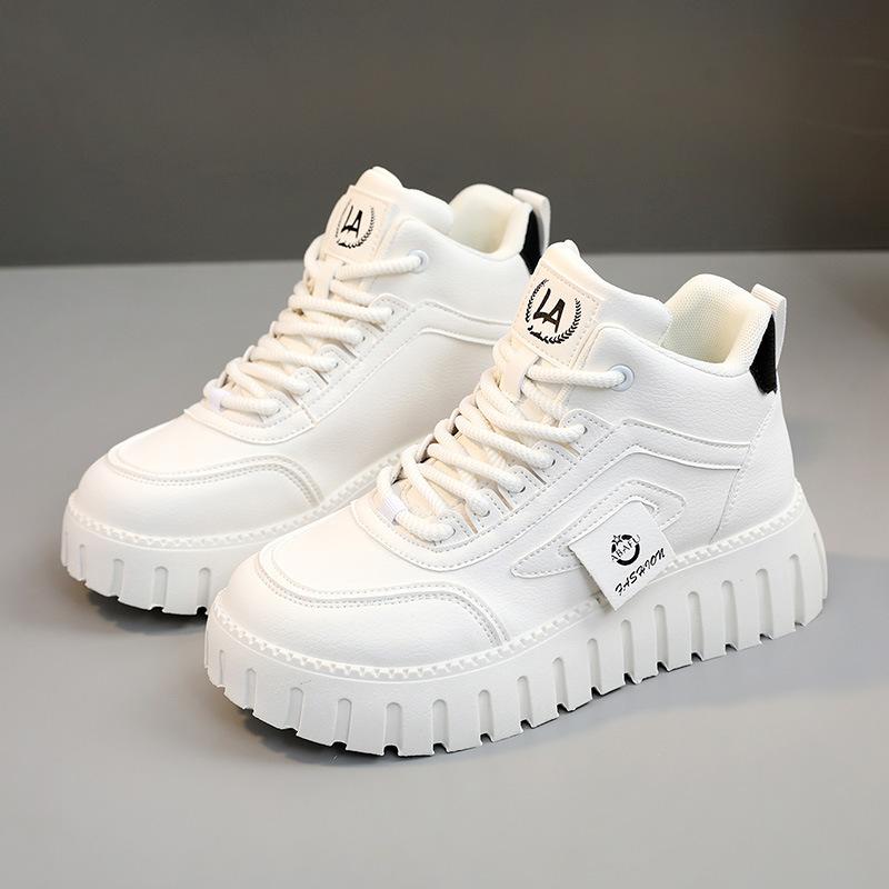 High Top Snow Boots  Women's Winter Plush Student Cotton Shoes  Trendy Thick Soles Casual Sports Shoes