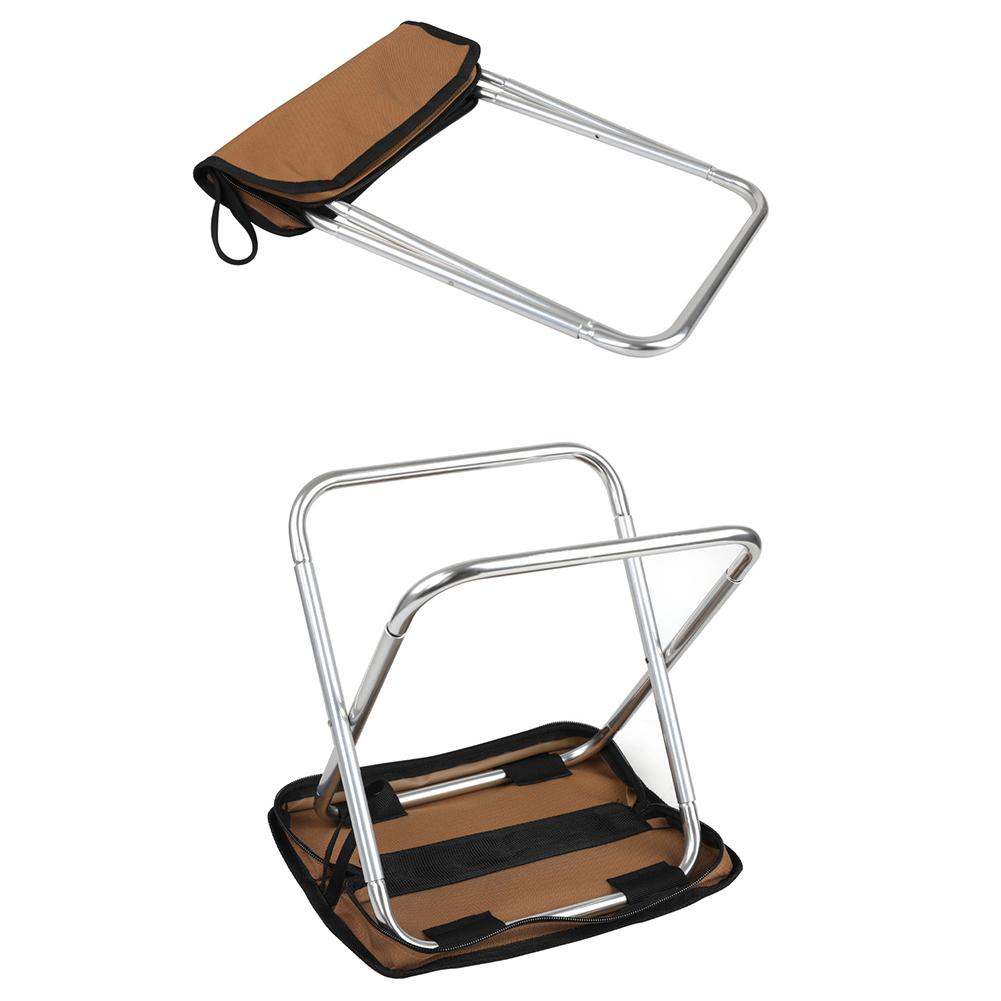 Folding Stool Outdoor Camping Chair Portable Ultralight Stainless Steel Handbag Pocket Little Mazar For Nature Hike Fishing Tourist