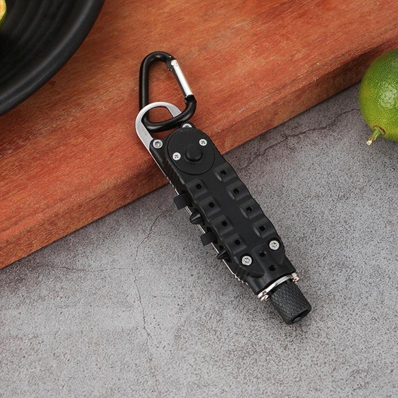 Multi Tool Screwdriver Bit with Carabiner Keychain Multifunctional Gadget Portable Screwdriver Pocket Bottles Opener