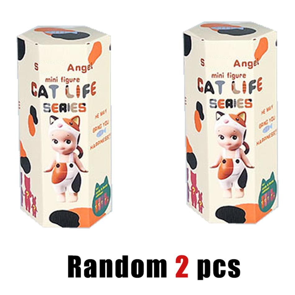 New Hipper Angel Cat Life Series Blind Box Computer Mobile Phone Decoration Ornaments Kawaii Mini Figure Anime Model