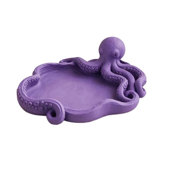 3D Printed Octopus Jewelry Tray, Ocean Animal Earrings Necklace Ring Dish Tray, Decorative Keys Trinkets Holder Organizer Tray фиолетовый