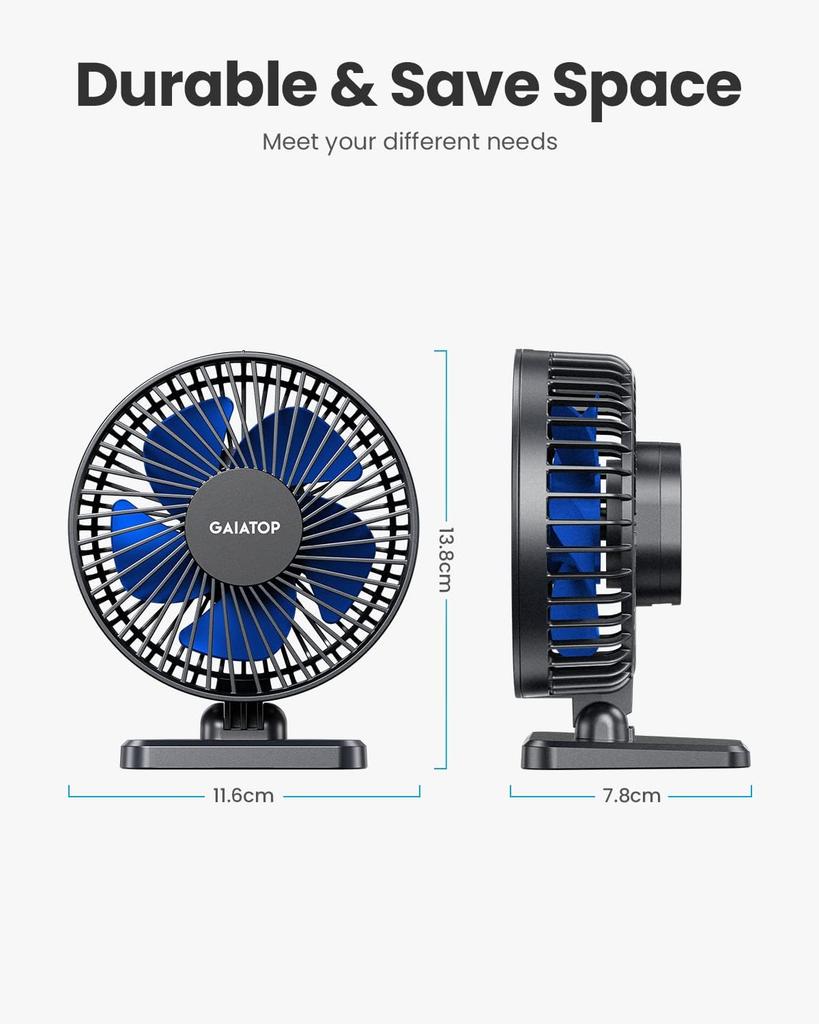 USB Desk Fan, Small But Powerful, Personal Portable Quiet 3 Speeds, Adjustable Mini Table Desktop Fan for Cooling Home Office Car Summer Travel Gifts