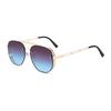 Retro Round Double Beam Sunglasses Metal Hollow Large Frame Sun Glasses For Men Women Shades Outdoor Driving Goggles Uv400