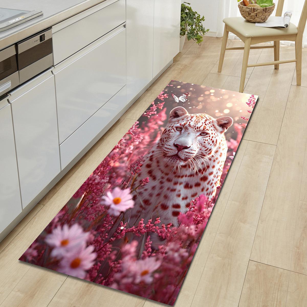 

1 шт. Килимок для підлоги з тигровим візерунком Сучасний кухонний поліестеровий килим Протиковзкий Кольоровий килим для приміщень, Для дому Ванної кімнати Спальні Вітальні Декор 40*60cm