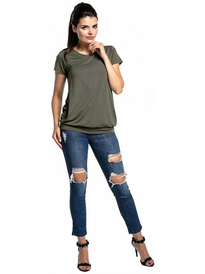 2019 European and American Style Round Neck Short Sleeve Maternity Nursing T-Shirt
