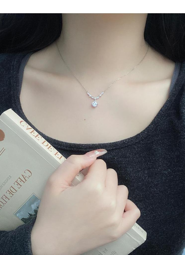 Sterling Silver Shining Starry River Zircon Necklace for Women - Niche Light Luxury Design Clavicle Chain, Perfect Goddess Festival Gift