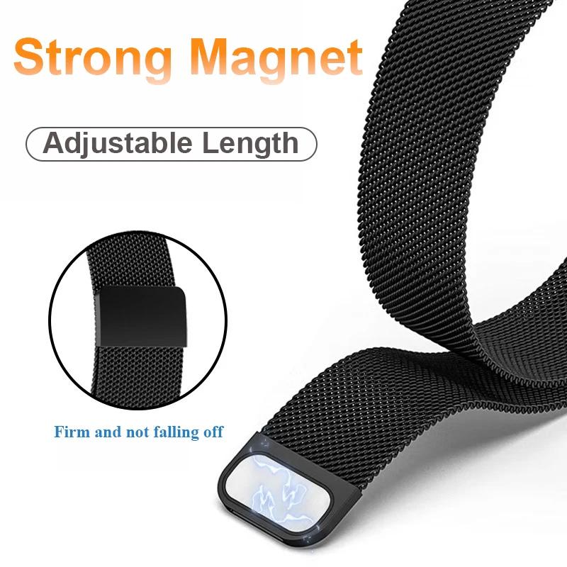 Metal Strap For Huawei Band 8 9 Bracelet With TPU Case Screen Protector Soft Film Replacement Milanese Magnetic Loop Watchband