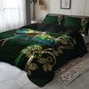 3Pcs Luxury Green Emerald Moth Bedding Duvet Cover Set Steampunk Moth Bedding Quilt Set Insect Themed Bed Quilt Set Bohemian