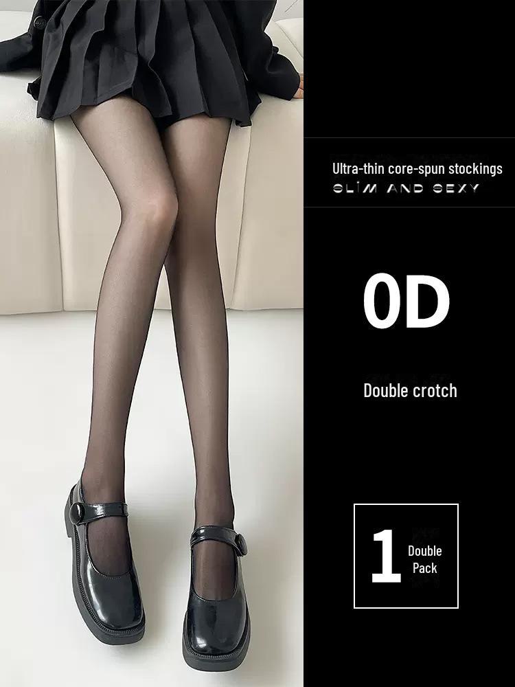2024 Ultracienkie czarne jedwabne przezroczyste pończochy - 0D Seksowne, codzienne, do noszenia na co dzień