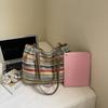 Seaside Holiday Beach Bag Women's Large Capacity Striped Straw Tote Bag