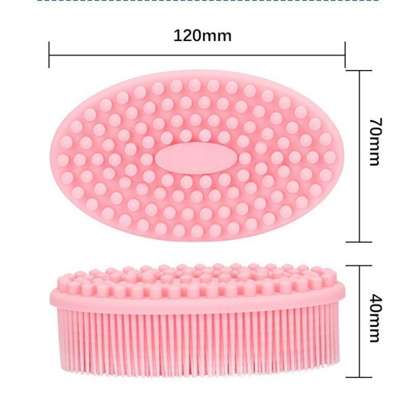 Soft Silicone Bath Brush For Body, Gentle Exfoliating Shower Scrubber With Comfortable Handle, Eco Friendly Skin Cleaning Massage Tool