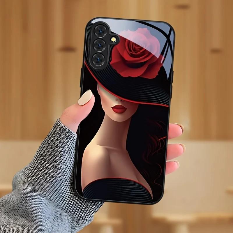 Luxury Retro Floral Phone Case for Xiaomi Redmi Note 8 8T 9 9S 10 11 12 12S 13 13C 14 15 15C Pro Plus 5G Glass Frame Back Cover