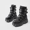 New Women's Heavy Metal Platform Low-top Punk High-top Dark Motorcycle Boots Men