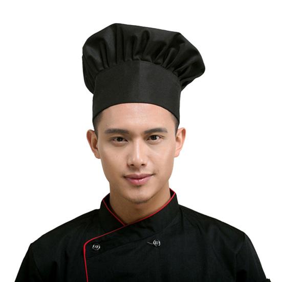 Chef Hat Solid Color Flat Top Pleated Design Breathable Cotton Chef Hat Adjustable Fit Lightweight Cooking