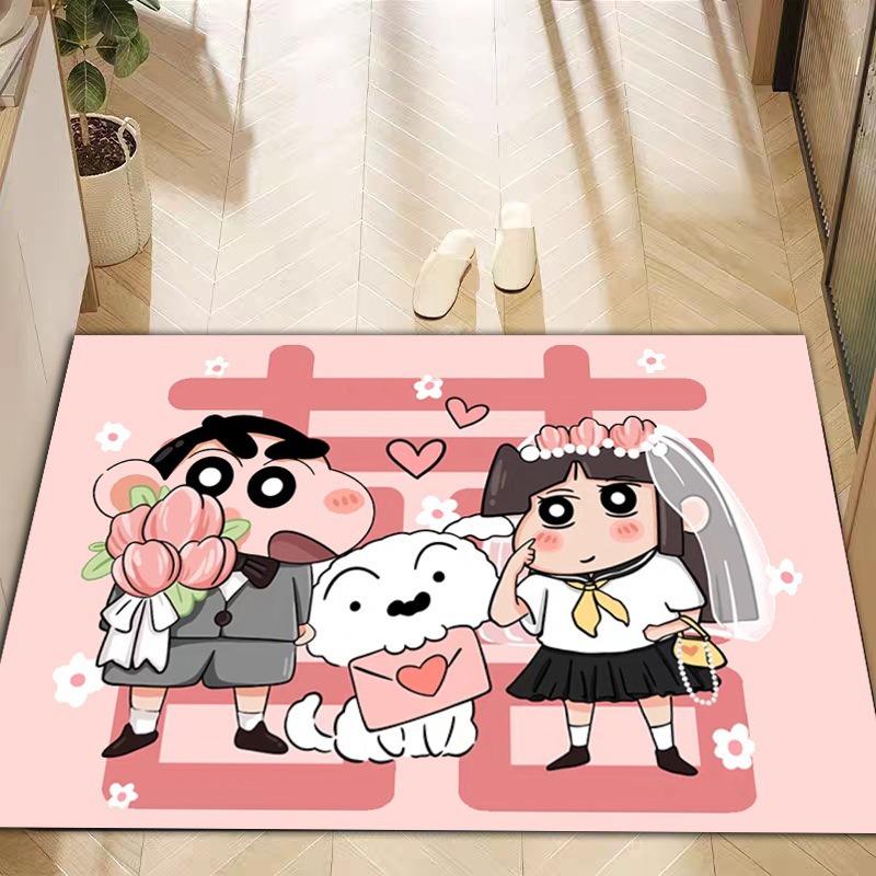 Cartoon Animation Floor Mat, Home Entrance Door Foot Mat Can Be Cut Festive Silk Circle Floor Mat