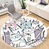 1pc Cat Family Office Round Area Rug, Indoor Mat Suitable ForOffice, Under Office Chairs Bedroom Living Room Home Decor, Room Decot196