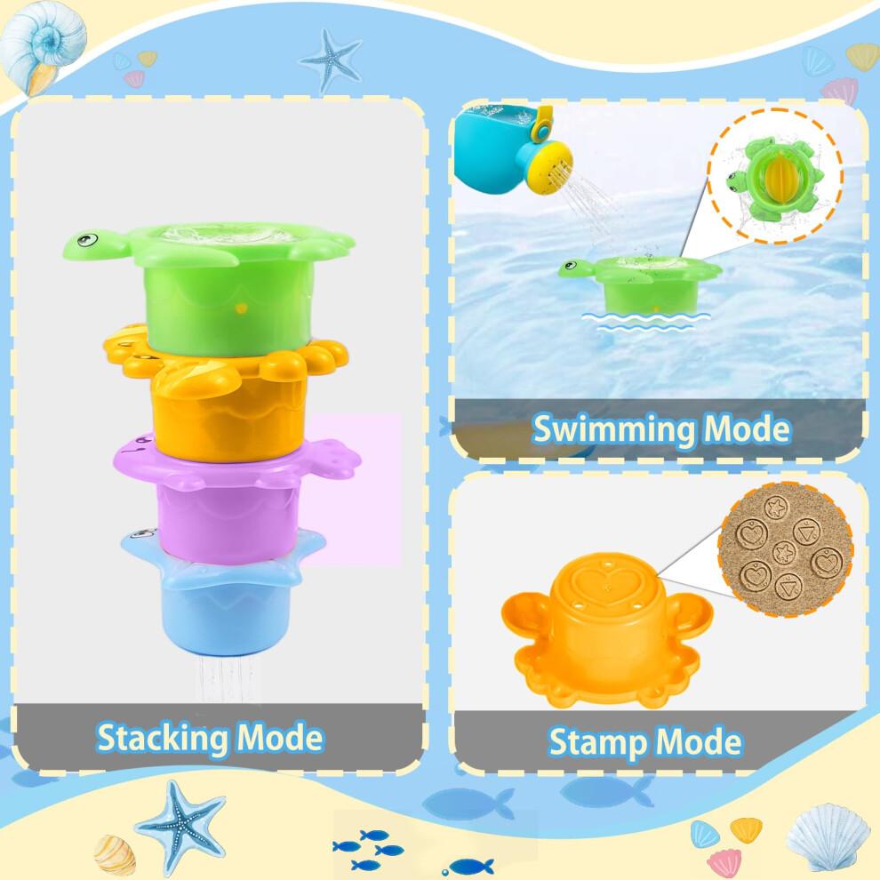 Baby Bath Toys for 1 2 3 4 Year Olds, 10 Pack Water Play Toys for Toddler Kids, Pool Toys Gift for Boys Girls