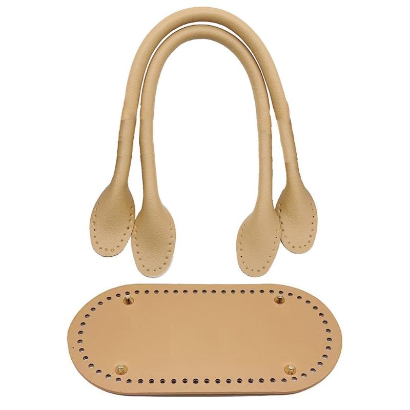 Handbag Shoulder Bag Bottom Shaper Pad & Hand-Strap Handle Set Leather Tote Bag Woven Bag DIY Accessory for Women Girl