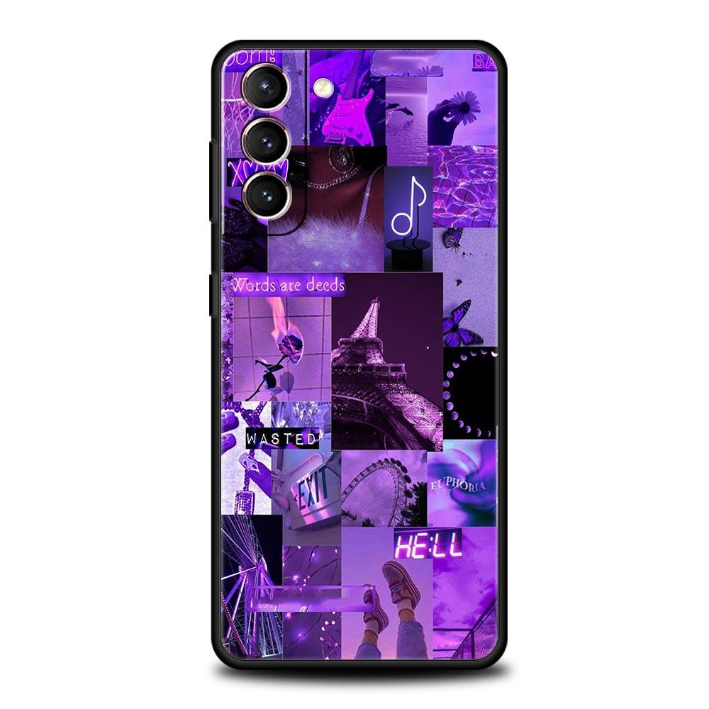 Infinity On Purple Phone Case For Samsung Galaxy S23 Ultra S22 S21 S20 FE 5G S10 S10E S9 S8 Plus Note 20 Silicone Cover Bumper