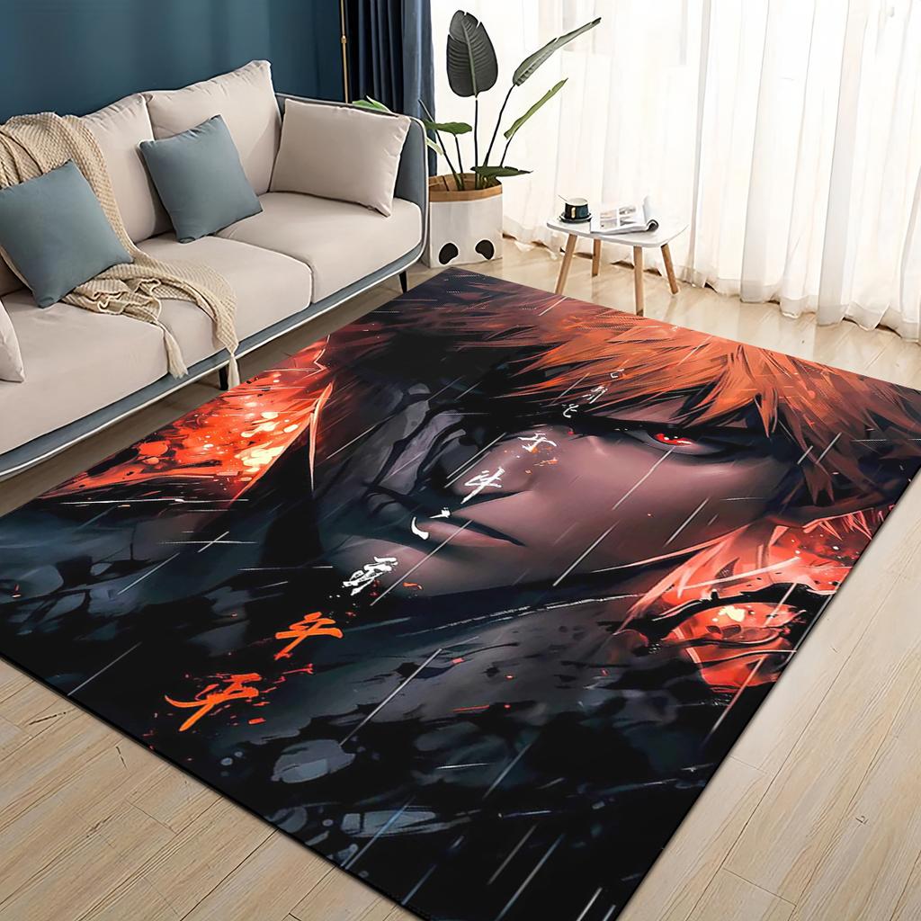 3D Kreskówkowy Bleach Kurosaki Ichigo Dywanik Anime do Salonu Sypialni Domu Dekoracja Sofy, Mata Podłogowa Antypoślizgowa do Zabawy dla Dzieci