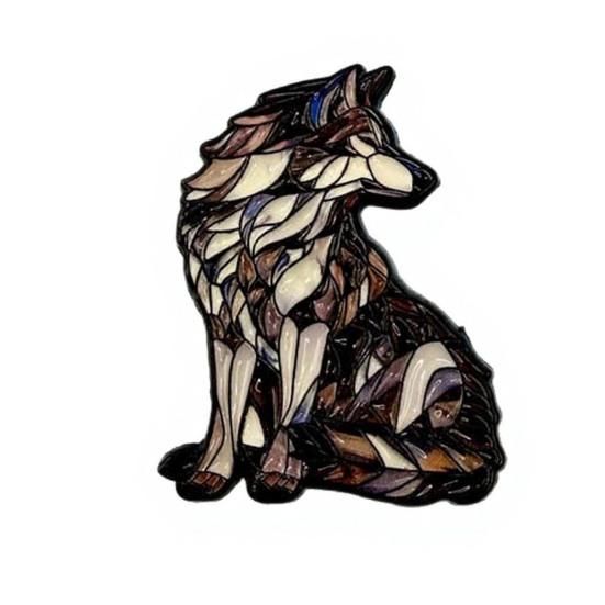 Wildlife Enamel Brooch Cute Animal Lapel Pin Colorful Hummingbird Fox Wolf Brooch Pin for Women Men Scarves Hats T-Shirts