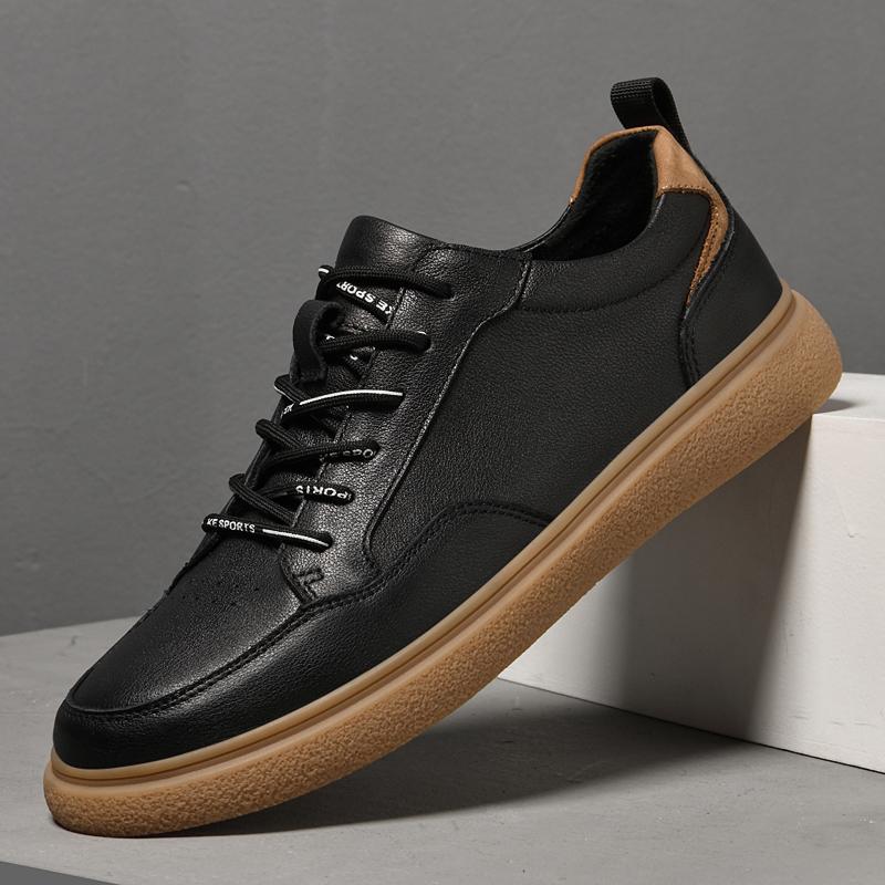 

Модная Роскошная Мужская Обувь для Ходьбы Модная Вулканизированная Обувь Высокого Качества Универсальные Мужские Кеды Натуральная Кожа Мужская Обувь для Скейтборда 44 чёрный