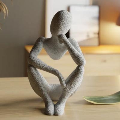 Abstrakte Denker Statue Sitzen in Meditation Figur Desktop Philosoph Figur für Zuhause