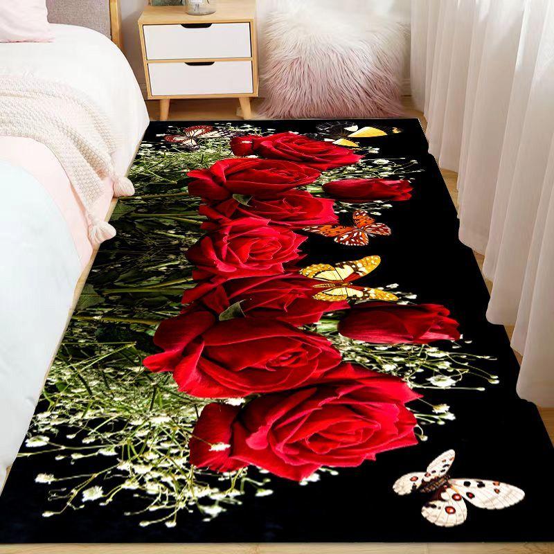 Bedroom Carpet Bedside Strip Floor Mat Small Fresh Flower Bay Window Mat Living Room Bathroom Floor Mat