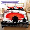 Name Custom Japanese Samurai Pattern Bedding Set Quilt Cover Pillowcase Home Decor Gift (1 * duvet cover + 2 * pillowcase, without core)