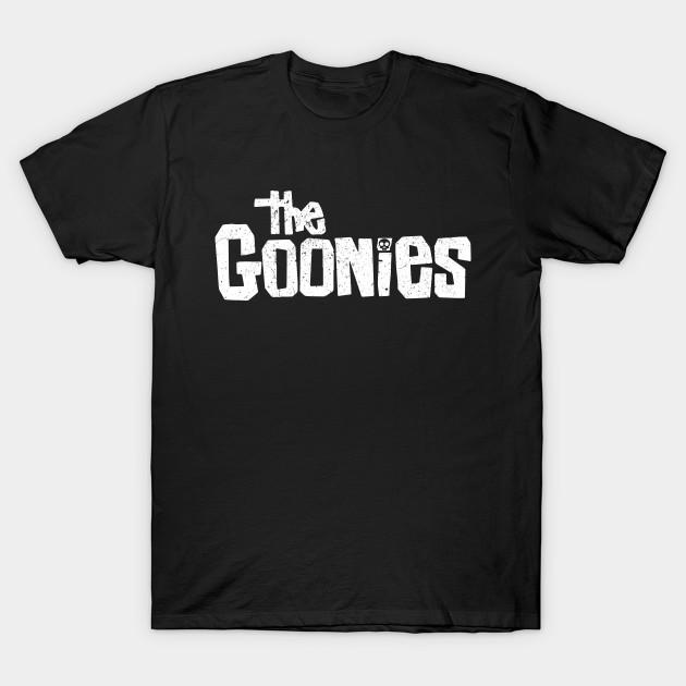 

Мужская черная футболка с принтом The Goonies Потертый логотип Печать на бумаге для трансфера без вырезания Хлопковая футболка M чёрный