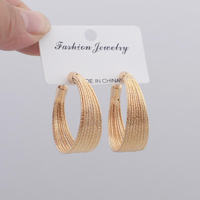 Gold Layered Round Hoop Earrings with Smooth Finish for Party More