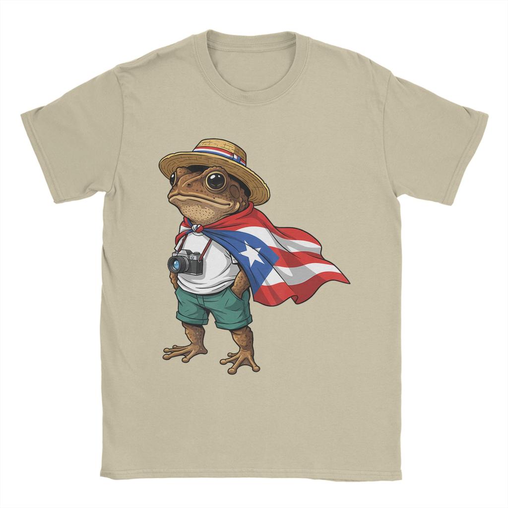 Bad Bunny Puerto Rico Coqui Frog Boricua Puerto Rican Flag Taino  TShirt Cotton T Shirts For Men Tee Shirt Short Sleeves Tees