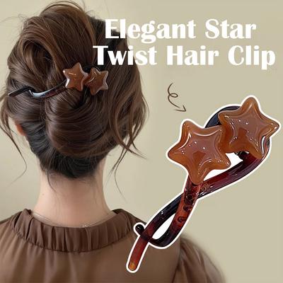 Pince à cheveux torsadée étoile élégante pour femmes, pince à cheveux antidérapante pour chignon, accessoires de cheveux doux quotidiens, pince à cheveux crabe, épingles à cheveux