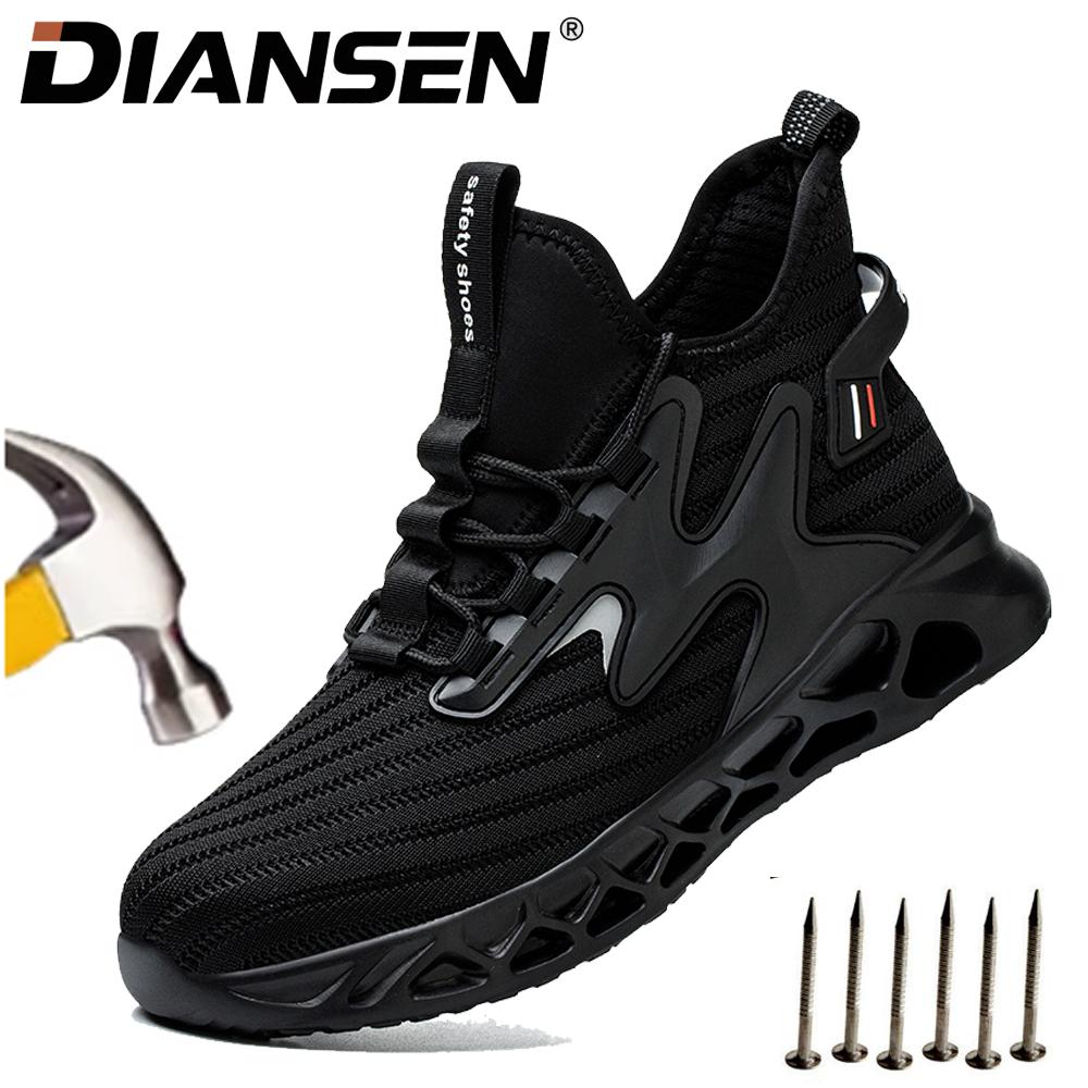 Anti-Puncture Anti-Smash Safety Shoes Steel Toe Boots For Men Comfortable Work Sneakers Industrial Shoes For Construction Site