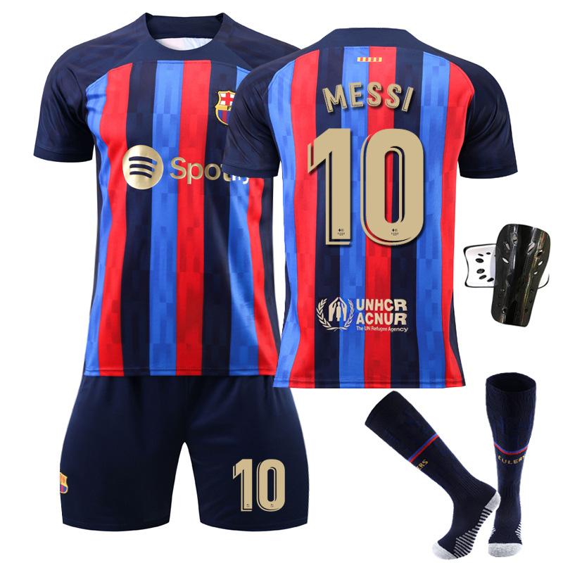 Barcelona Home Soccer Jersey Set 10 Messi Fan Version Shirt Shorts