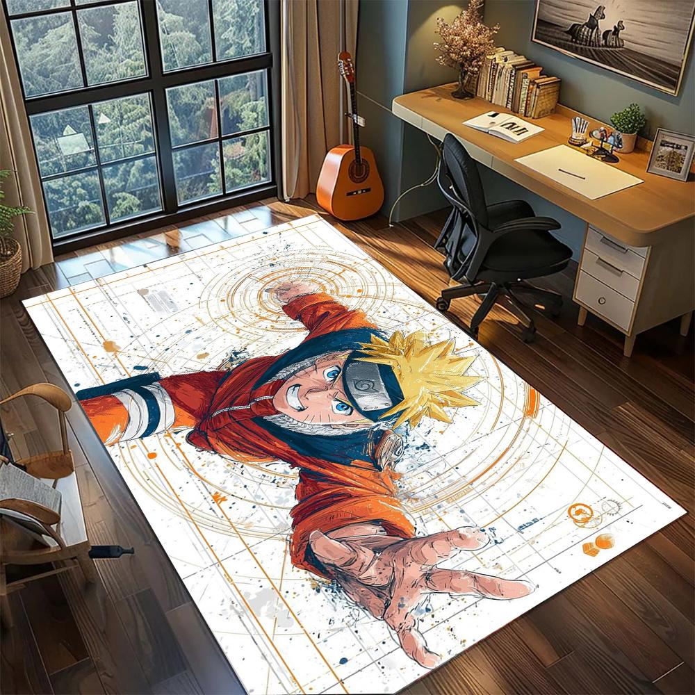 Uzumaki Naruto Carpet Non Slip Washable Floor Mat Large Area Rug for Gamer Room Bedroom Decor