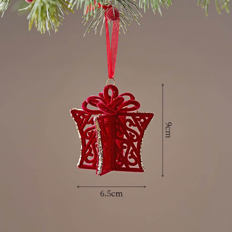 8CM Red Christmas Tree Ornament Ball with Print Design