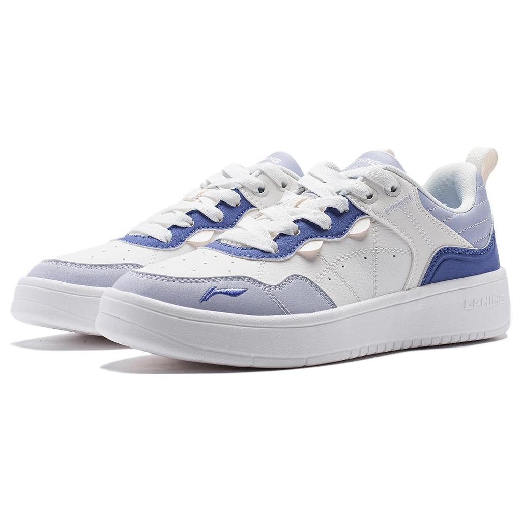 Li Ning Xingchu Abrasion Resistant Low top Skateboard Shoes Women's White Blue AGCT406-3