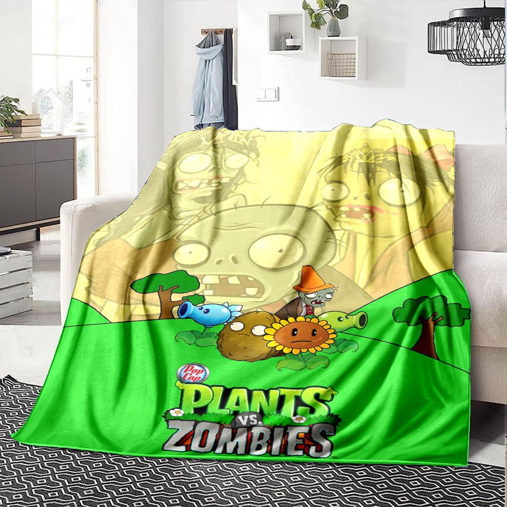 Plants Vs. Zombies Blanket Durable Comfort Great for Picnics Livingroom Bed All-Season Use Modern Style Gifts For Family Or Friends