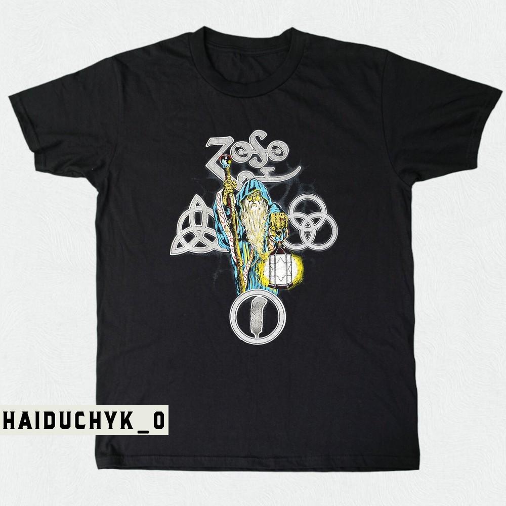 

Led- Zeppelin- Zoso Hermit Unisex Black T-shirt Size S-5XL Unisex T-Shirt L