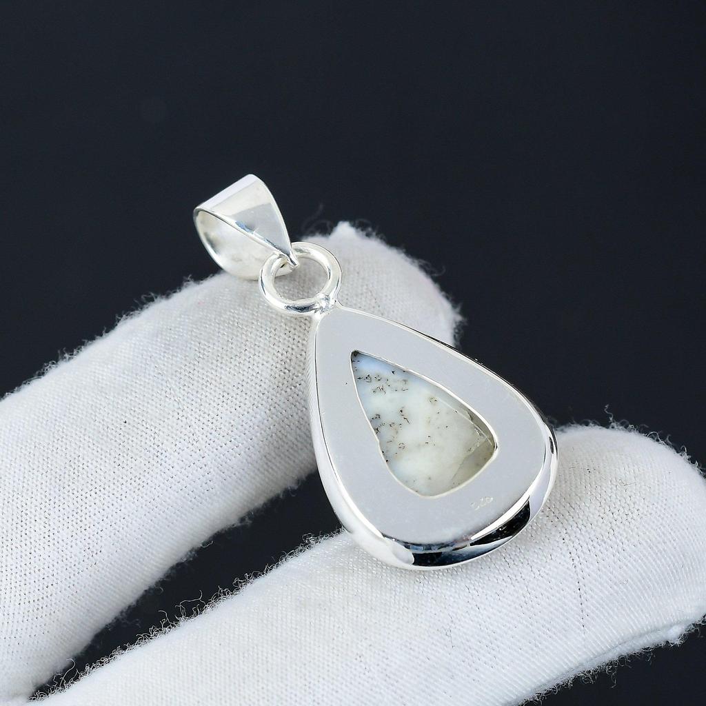 Natural Dandarte Opal Gemstone Silver Pendant in 925 Sterling Silver- Handmade Design, Everyday Wear Jewelry, Unique Pendant Gift For Love