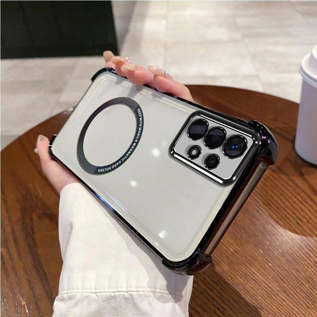 Case for Samsung Galaxy A53 5G,A52 4G/5G,A52S 5G Clear Magnetic Casing Electroplated Lens Frame Phone Cover