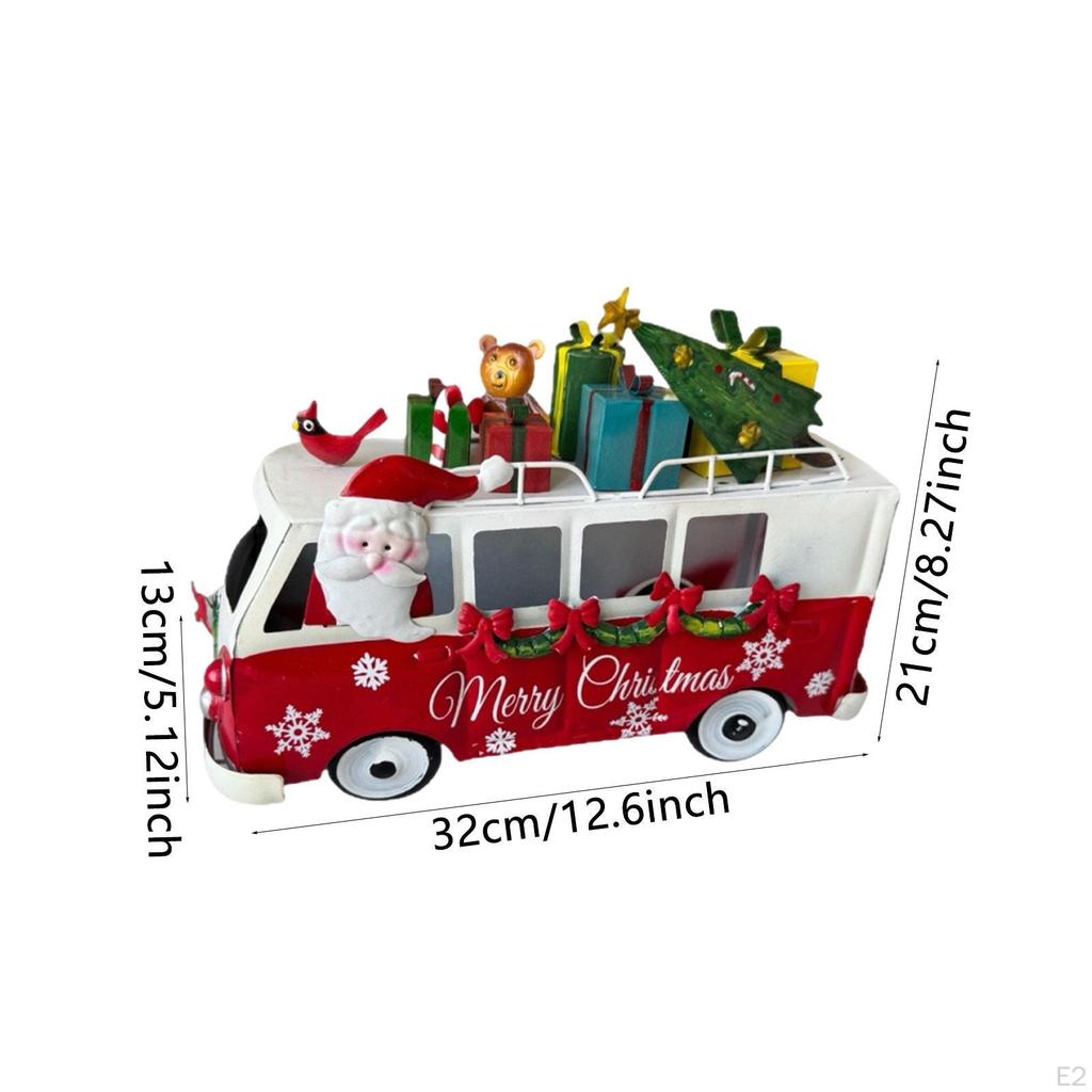 Santa Claus Gift Bus Figurine Desktop Decoration Collectible Fine Craftsmanship Craft Ornament