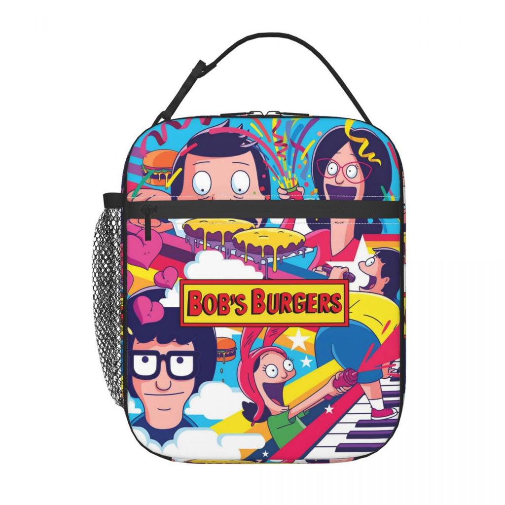 B-Bob Burgers Thanksgiving Insulated Lunch Bag Food Container Reusable Thermal Cooler Lunch Boxes For Picnic