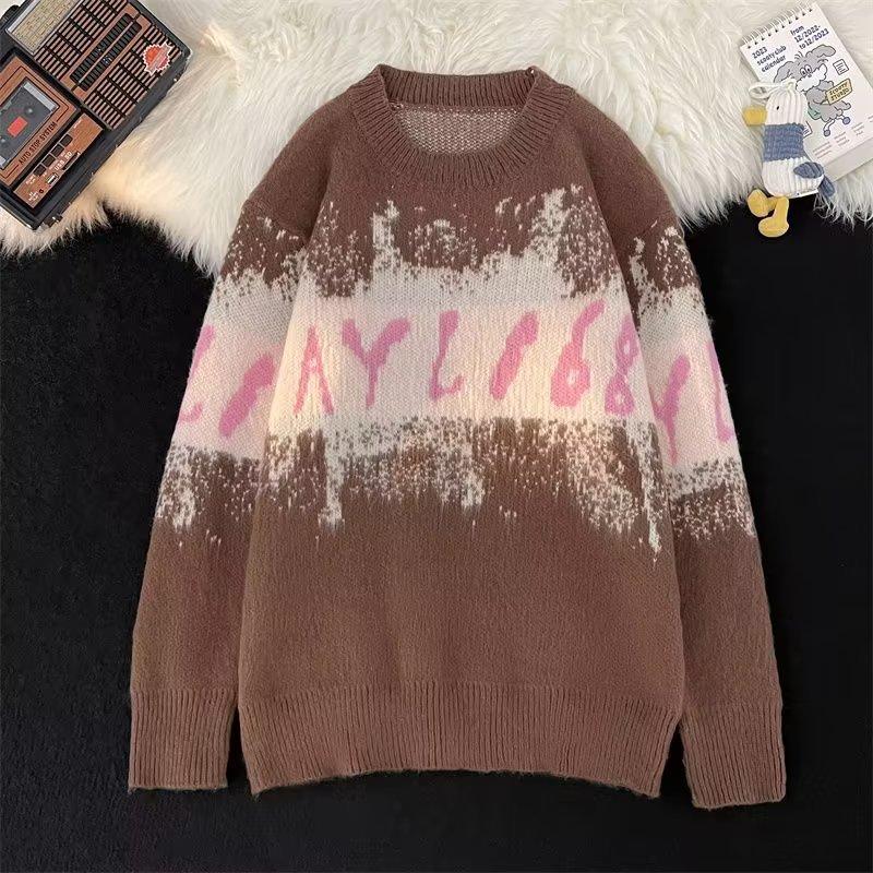 

Sweater men s and women s autumn and winter Japanese style comfortable casual lazy niche premium knitted sweater pullover couple top XXL