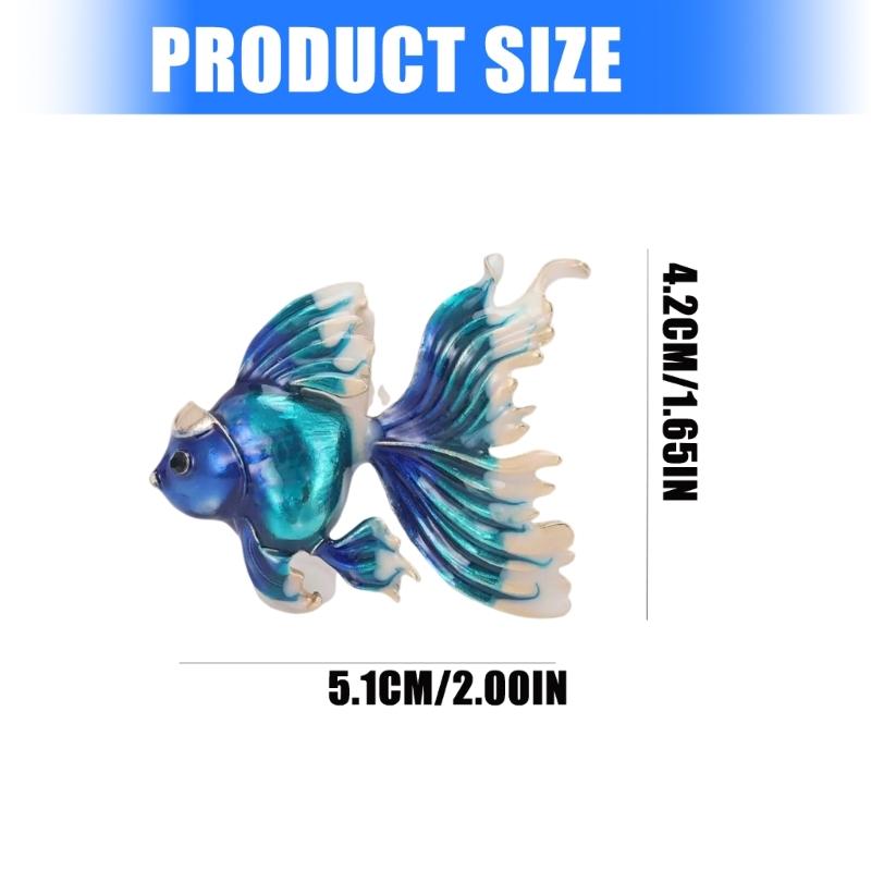 Elegant Goldfish Enamel Brooch Alloy Metal Accessory Convertible Pendant Clothing Accessories For Casual Party Outfit