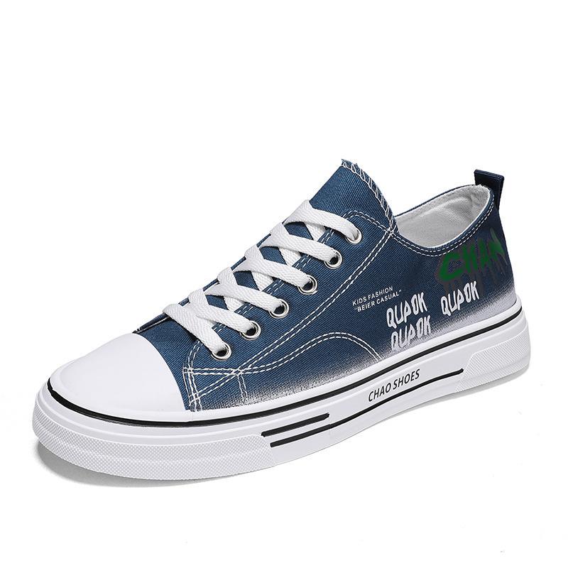 

Летняя новая дышащая мужская парусиновая обувь мужская обувь повседневная тканевая обувь легкая низкая кеды 44 синий